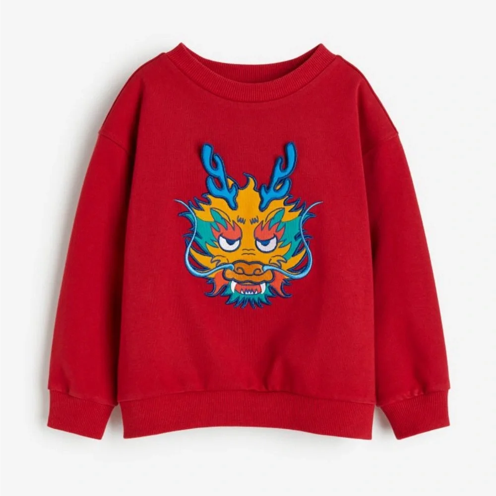 H&M Sz US 5T/6 sweatshirt with motif long sleeve - Picture 4 of 8